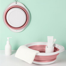 Pia de viagem dobrável rosa, lavatório portátil (1 unidade)
