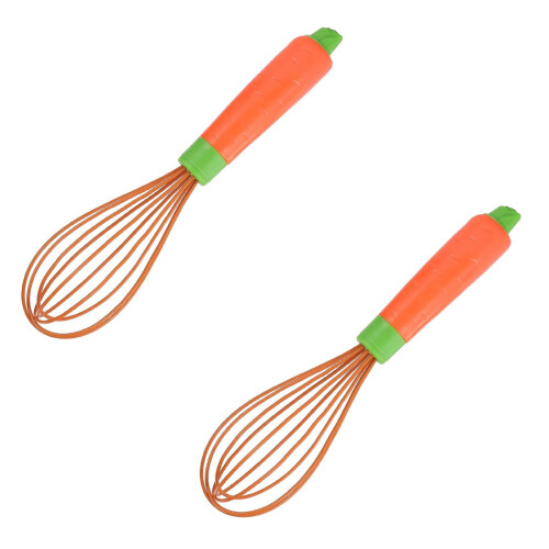 Silicone Egg Beater with Vegetable-Shaped Handle