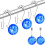 Crochets de rideau de douche doubles bleus avec strass (12 pièces) 1