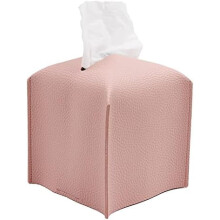 Boîte à mouchoirs en similicuir rose 5 x 5 x 5 pouces