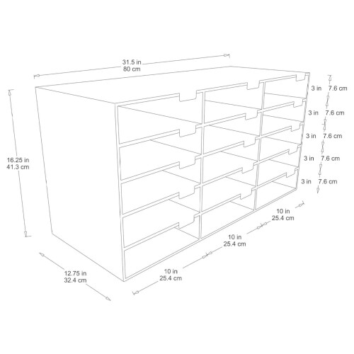 70% Recycled Mailbox Storage Unit, 15 Slots, Blue 2