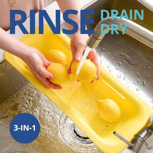 Over-the-Sink Colander Basket – Adjustable 14–19 in, 2