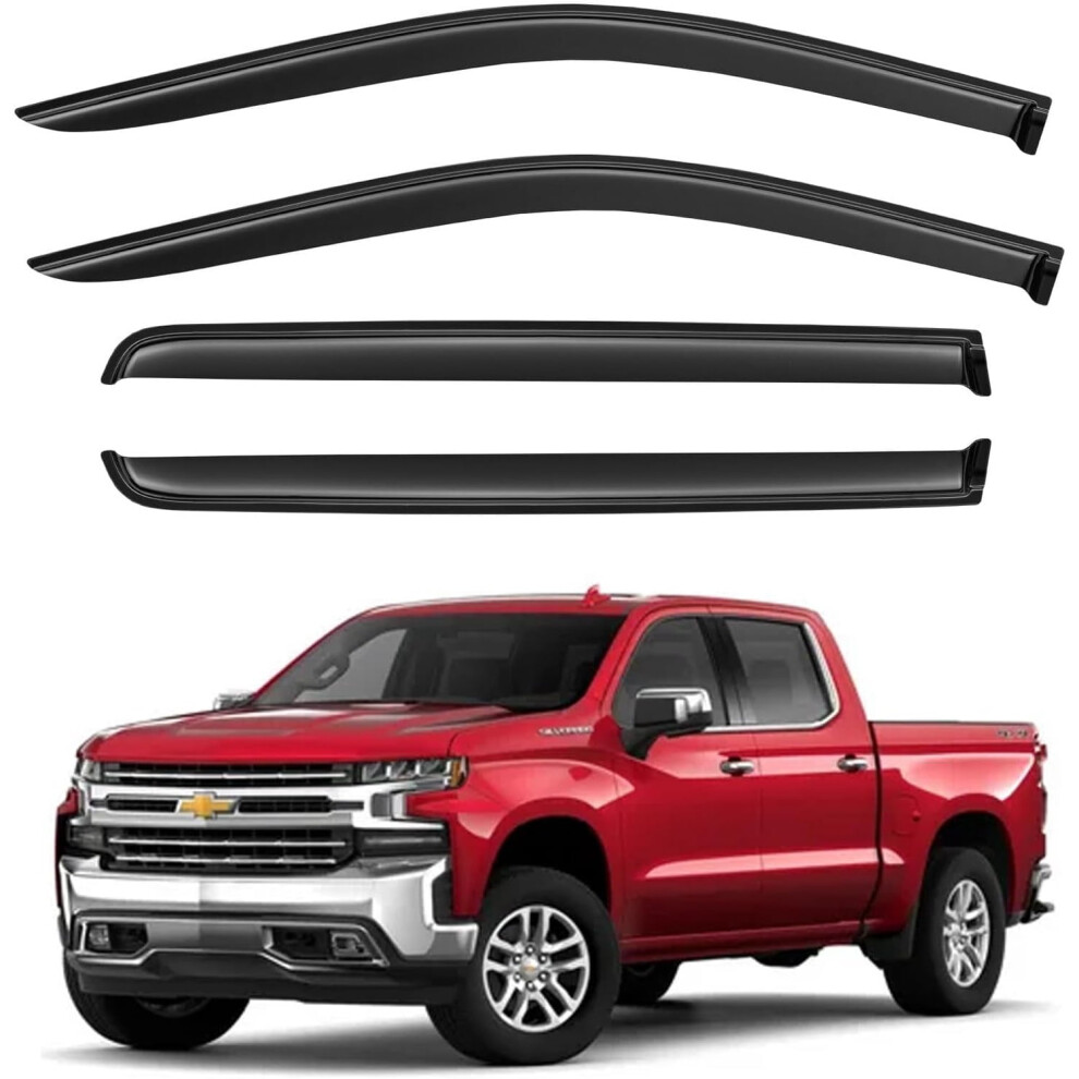 Window Visors Rain Guards Compatible With 2019-2026 Chevy Silverado/Gmc Sierra 1500/2500Hd/3500Hd Crew Cab 9426043180614