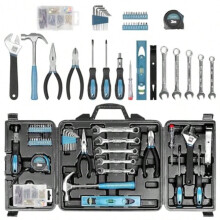 Zeite 144-Piece Home Tool Kit with Storage Box, Hammer, Pliers, Wrenches, Voltage Tester, Tape Measure & Screwdriver Bits