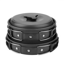 Conjunto de utensílios de cozinha para camping, portátil e leve, com 8 peças.