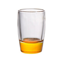 Borrelglas met gekleurde bodem, 45 ml, doorzichtige, zware bodem