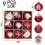 9 Red & White Plastic Christmas Baubles 60 mm 2