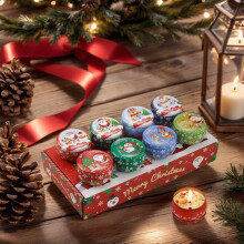 8er-Packung Weihnachtsduftkerzen aus Sojawachs