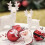 9 Red & White Plastic Christmas Baubles 60 mm 3