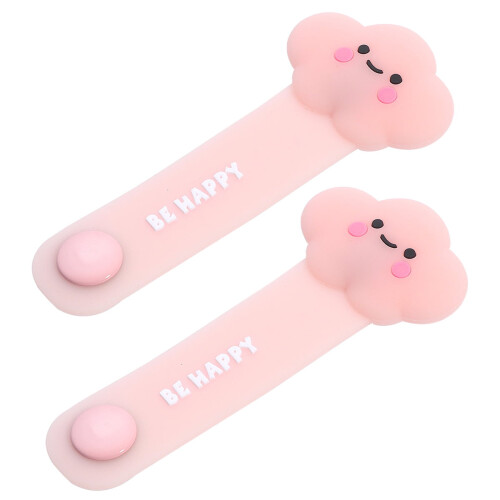 2-pack silikonkabelorganisatörer – rosa, molnformade