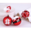 9 Red & White Plastic Christmas Baubles 60 mm 4