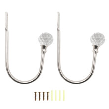 2Pcs U Shape Crystal Curtain Tieback Decorative Tie Back Accessory for Home Bedroom Dormitory Window Wall Decoration