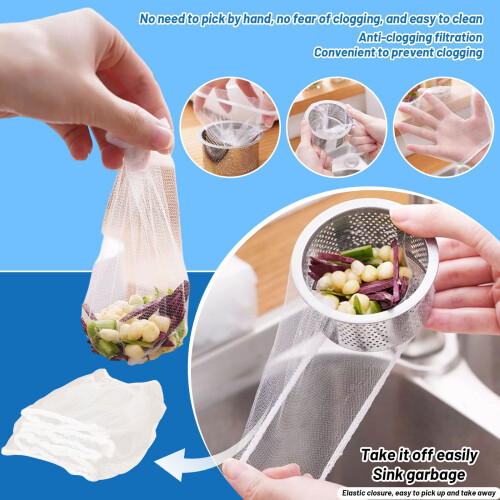 100Pc Sink Filter Disposable Kitchen Filter Bag Pool Blocking Filter Washing Basin Filter Basket Strainer 1