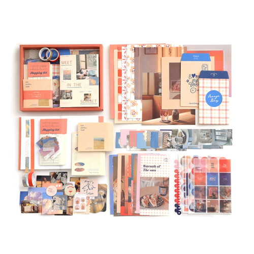 Κιτ vintage scrapbooking με χάρτινες κορνίζες, αυτοκόλλητα &