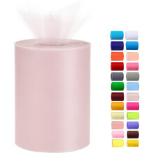 NestE Tulle Roll 6" x 100 Yds (Aqua Pink) for DIY Tutus, Weddings, Baby Showers & Party Decor – Compatible with Craft Supplies