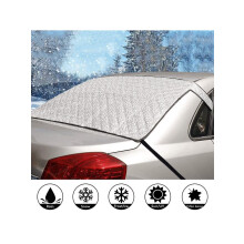 Magnetic Car Rear Windshield Cover for Ice & Snow - Waterproof, Windproof, with Rearview Mirror Protector, Heavy Duty Straps 140*80CM