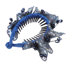 Pinza para el cabello de dama de honor, hilo hilado azul marino, 1 unidad