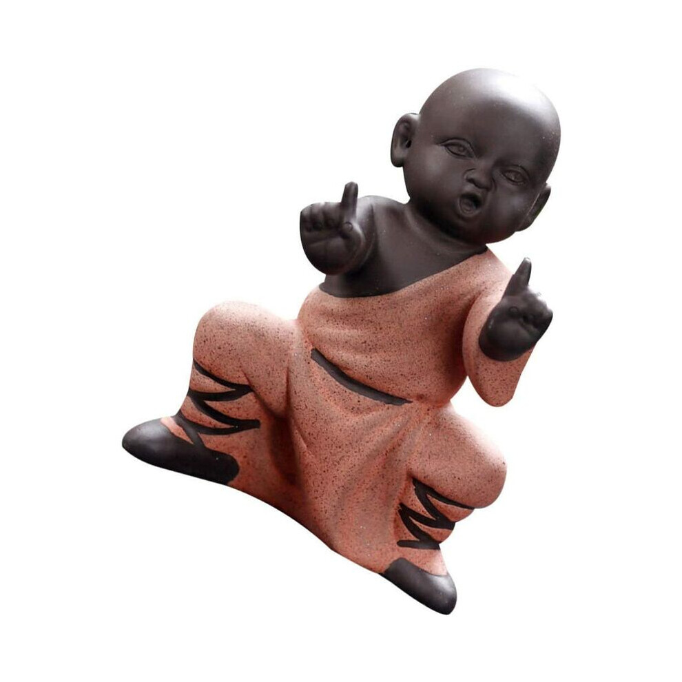 Creative Decorative Tea Art Design, Kung Fu Shaolin Monk, Ceramic Martial Arts Sculpture Exquisite Craftsmanship Ideal For Home Hotel Decoration 9044386820716