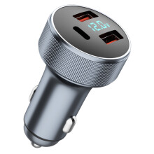 Dual USB Car Charger, High Power Aluminum Alloy PD36W & Quick Charge 3.0 Adapter for Huawei, Xiaomi, iPhone 14/13/12/11, Samsung, Anti-Slip Design