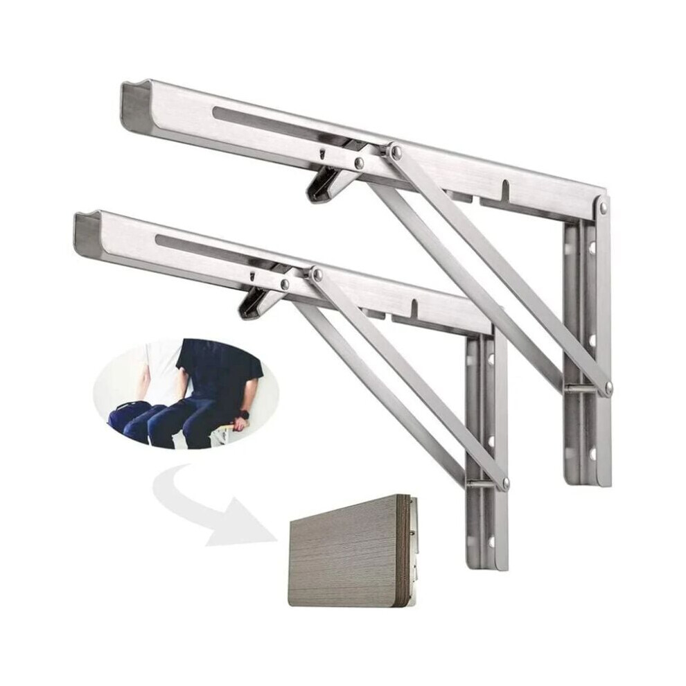 Folding Shelf Brackets, Space-Saving Heavy Duty Support For Diy, Triangle Structure Ensures Stability Wall Mounted Folding Brackets For Shops 9044386823977