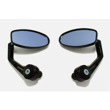 Adjustable Motorcycle Rear View Mirrors, 360 Rotation with HD Shatterproof Convex Mirror and Anti-vibration Mount, Universal Fit for 7/8 Inch