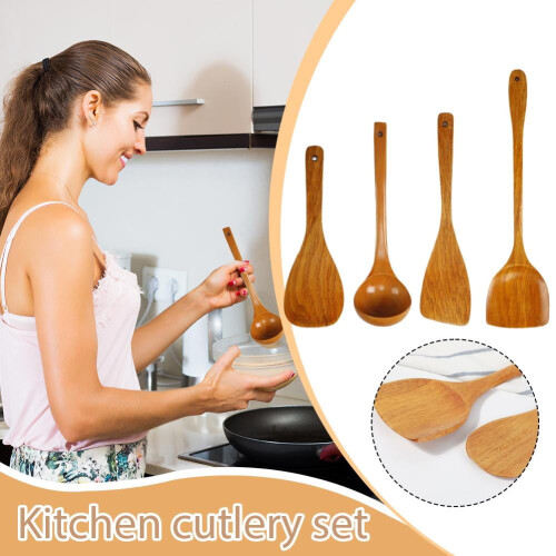 Wooden Kitchen Utensil Set – Non-Stick Safe, Heat 2
