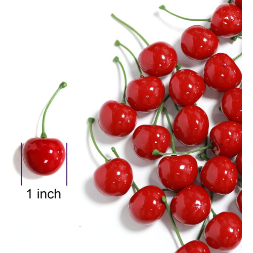 50pcs Red Artificial Cherries for Home Decoration 1