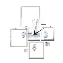 3D DIY Mirror Surface Wall Clock, Luxury Decoration Modern Frameless Design With Acrylic Mirror Effect, For Smooth Wall Installation Silent