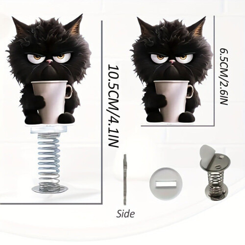 Shy Kitty Bobblehead Acrylic Cat Decor 2D Flat 2