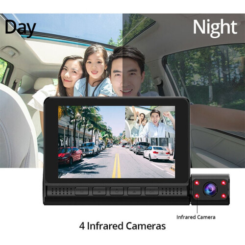 Triple Lens Dash Cam For Full Coverage, Loop Recording Dash Camera With G-Sensor And Night Vision For Safe Driving, Clear Vision, Night Viewing 1