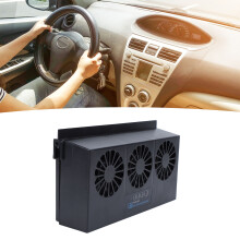Ventola di scarico solare per auto a 3 teste 1200 mAh 4500 rpm nera
