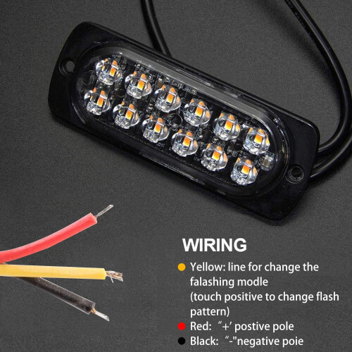 Flash Patterns Emergency Warning Lights, 6-LED Super Bright Strobe Light Bar with Sync Feature, Easy to Install High Visibility Drive Security 2