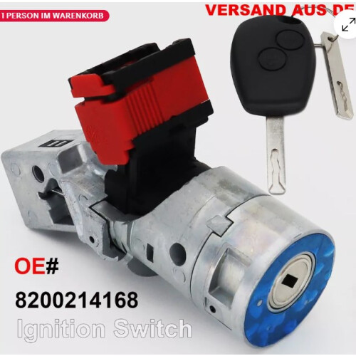 Replacement Ignition Lock Barrel for Renault Models, Durable Materials Perfect Fit Long Service Life Starter Switch with Key Replacement Ignition 1