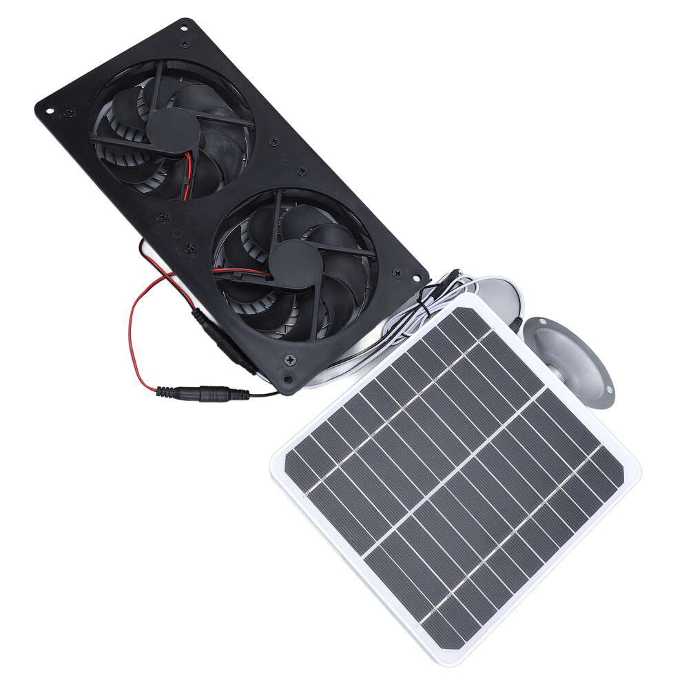 20W Solar Panel Dual Exhaust Fan Kit For Chicken Coops & Greenhouses 8001386312567
