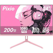 PX248 Wave Pink 24 inch 200Hz Refresh Rate FHD 1080p Resolution Fast IPS Panel 1ms GTG Response Time Built-in Speakers Gaming Monitor