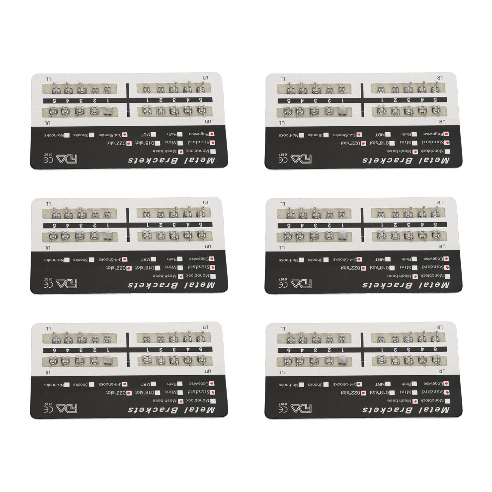 200pcs Metal Dental Brackets, Highly Polished Teeth Braces in Black & White