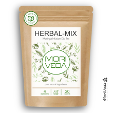 Moriveda Moringa Dip Tee Herbal, vitamin-, nährstoffreich,  ohne Zusätze, 20 Beutel