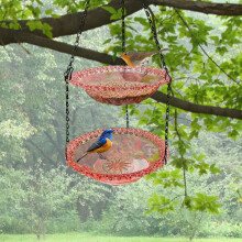Mangeoire à oiseaux extérieure anti-écureuils avec perchoirs réglables