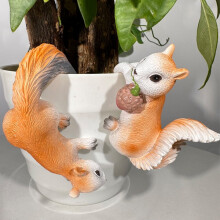 Yellow Squirrel Garden Statues 2 pcs Resin