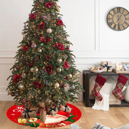 Christmas Tree Skirt with Snowflakes, 90 cm, Polyester