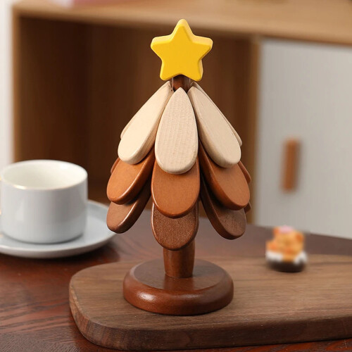 Wooden Tree Trivet – Heat Resistant Foldable Pot Holder,