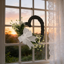 Heart-Shaped Flower Wreath 18" Door Decor