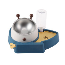 Pet Automatic Feeder Set Dog Bowl Waterer Slanted Raised Stainless Steel Bowl Re-fill Water Dispenser