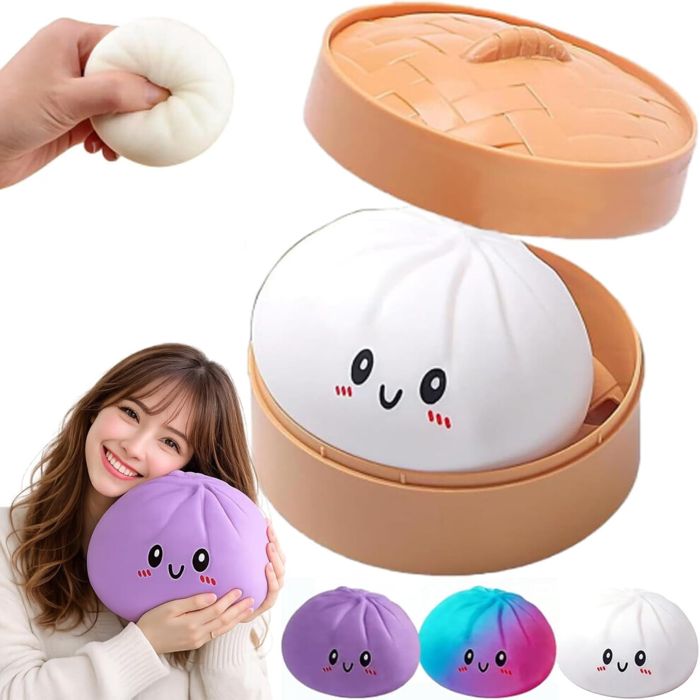 Giant Dumpling Squishy, 4/6/10 Inch Mystery Dumpling Squishy Large, Valentines Day Jumbo Dumplings Bun with Face for Adults