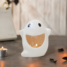 Ceramic Ghost Candle Holder 3.74 x 4.14 in