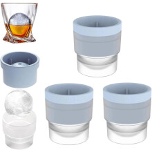 Forma de gelo em formato de bola Chiclify de 6,35 cm (2,5 pol.), silicone de qualidade alimentar, empilhável.