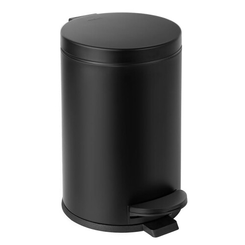 Mini cestino nero con coperchio e pedale, 4,5 litri