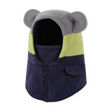 Winterstrickmütze für Kinder mit Schal und Gesichtsmaske, blau, einteilig