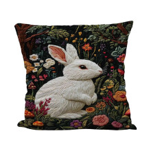 Kussensloop met paashaas-eimotief, polyester, decoratief, 1 stuk