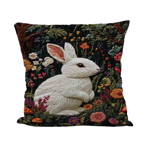 Kussensloop met paashaas-eimotief, polyester, decoratief, 1 stuk